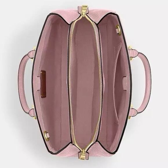 NWT Coach Savannah Leather Carryall Satchel Bag Gold/Powder Pink CAL56 - Picture 7 of 11